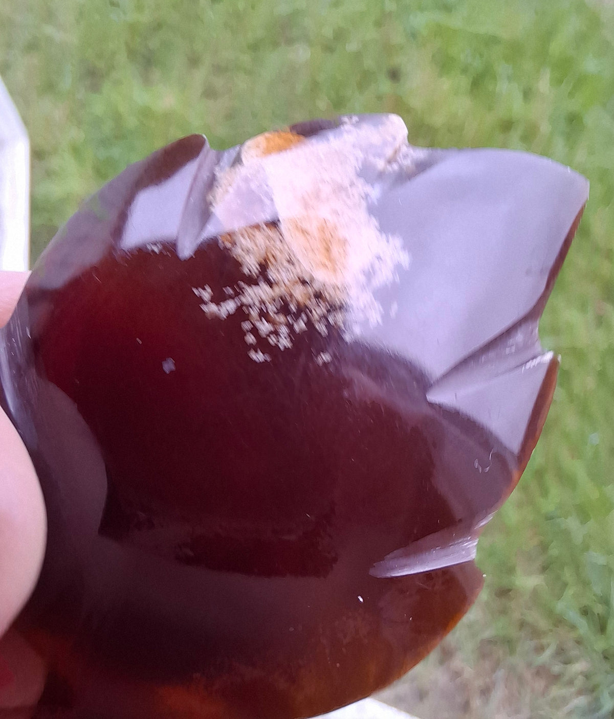 Red Amber Leaf Carving, 7.65g, Fossil (Ref: Leaf9)