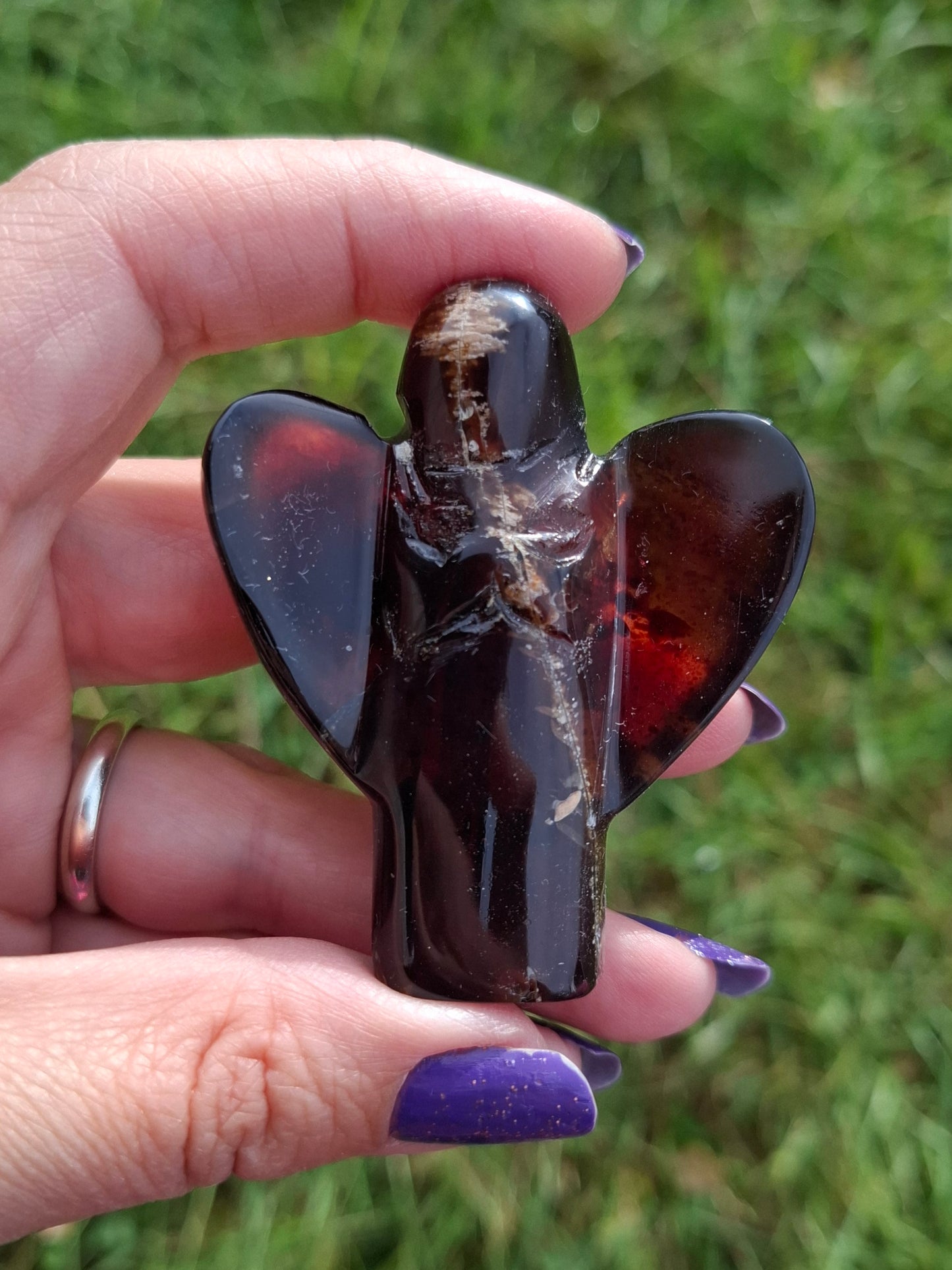 Red Amber Angel, 22.65, Carving, Fossil (Ref: AA3)