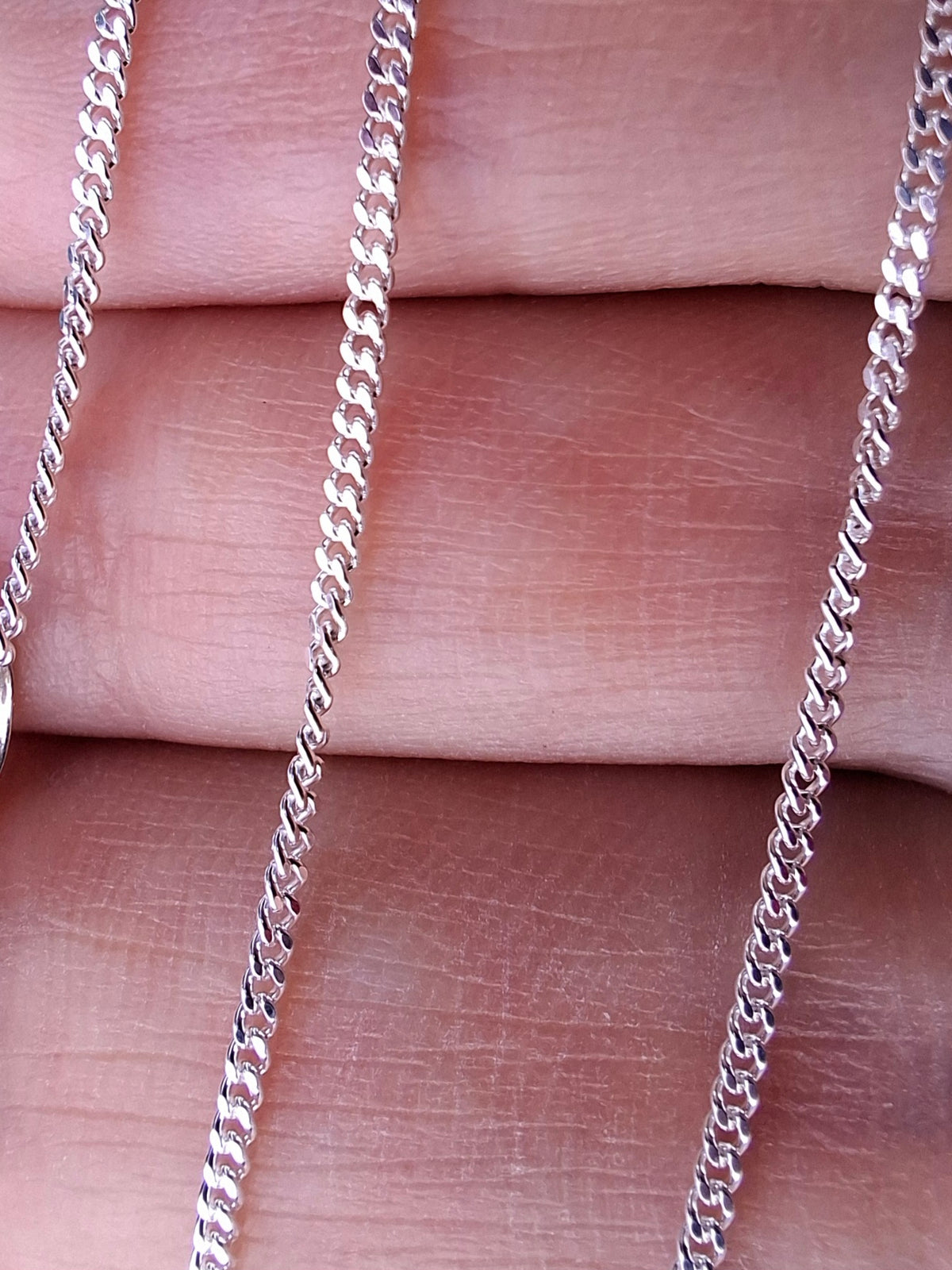 Curb Diamond cut, 1.2mm, 18 inch, 925 Silver CHAIN (Ref: chain-5)