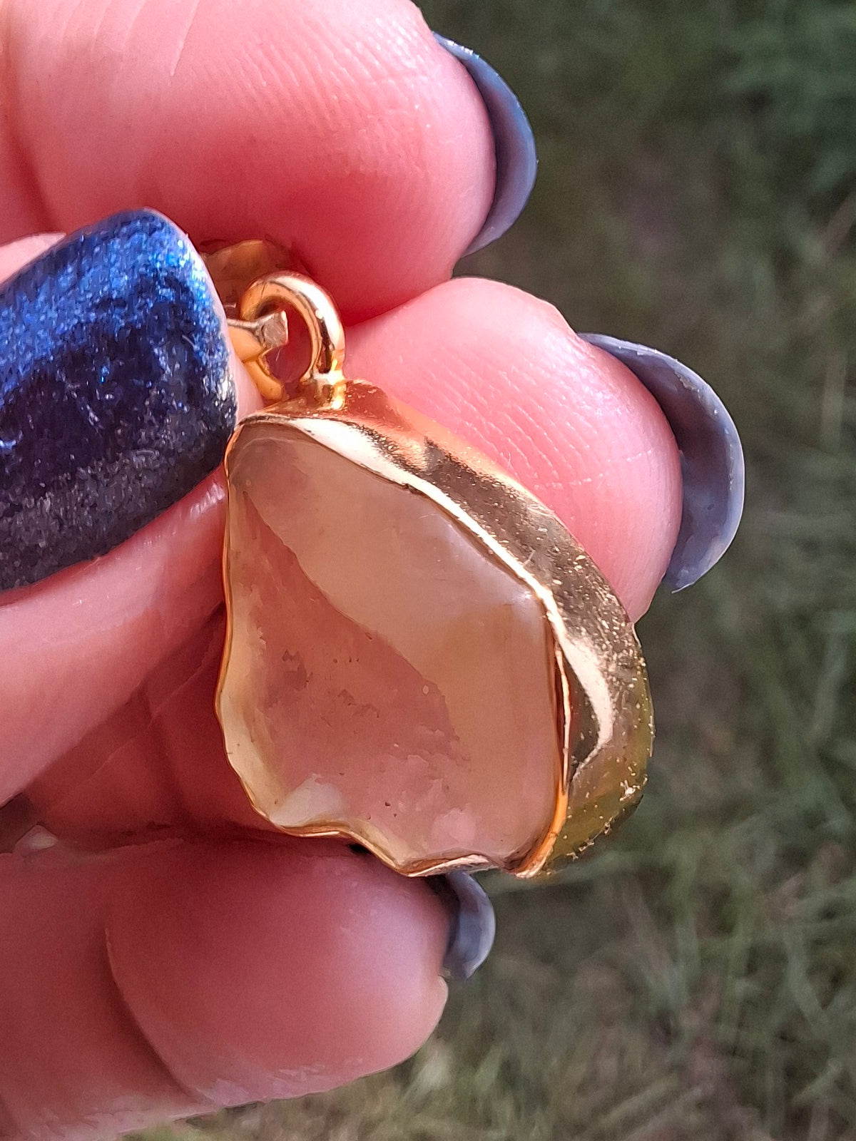 Libyan Desert Glass Pendant, 14K GOLD Plated, Tektite (Ref: LP125)