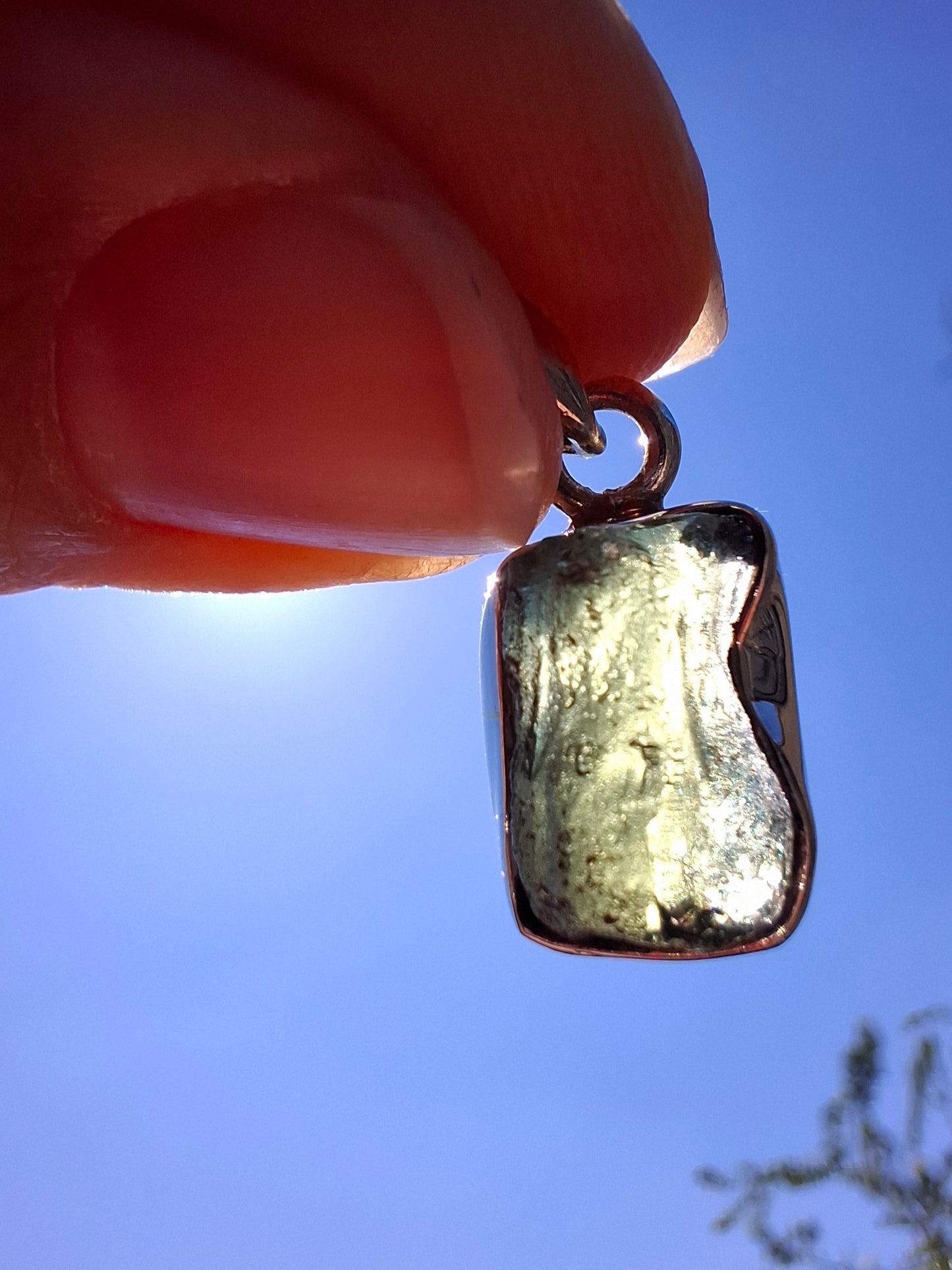 Moldavite Pendant, 925 Silver, Tektite (Ref: P31)