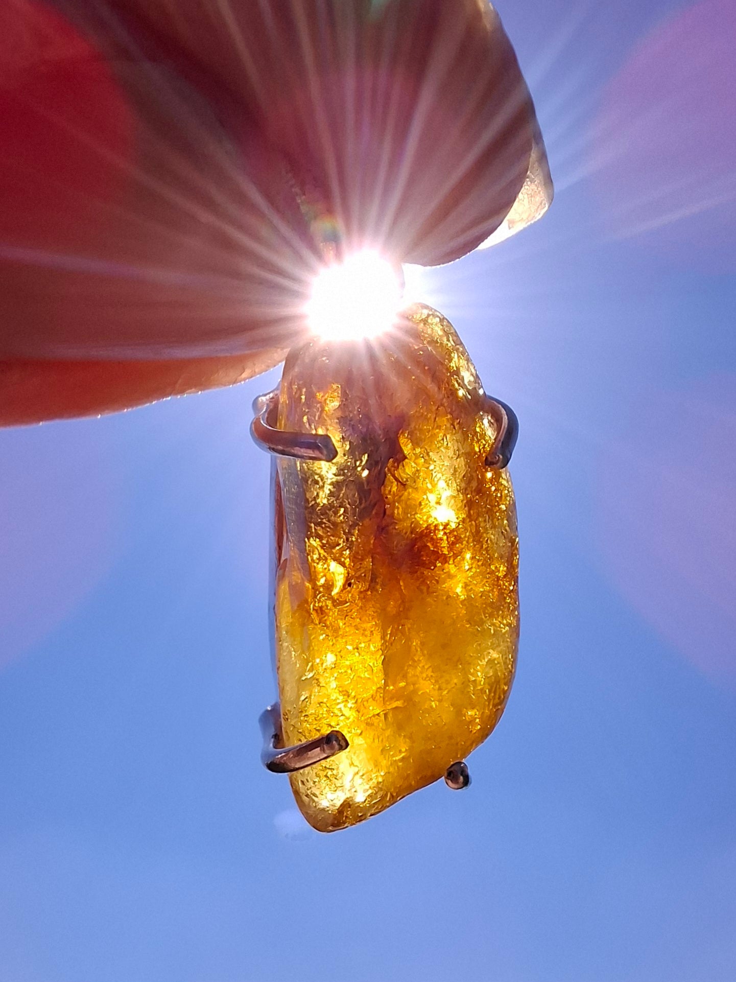 Baltic Amber Pendant, 925 Silver, Fossil (Ref: AP4)