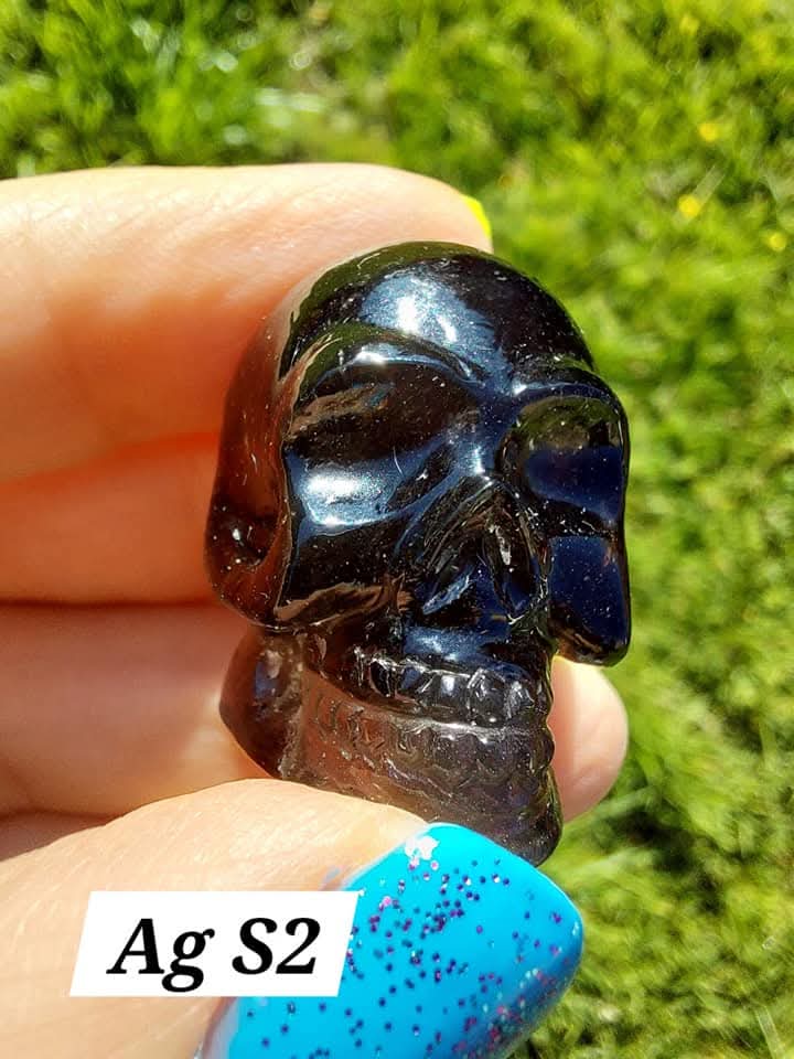 Agni Manitite SKULL Carving, Crystal (Ref: Ag S2)