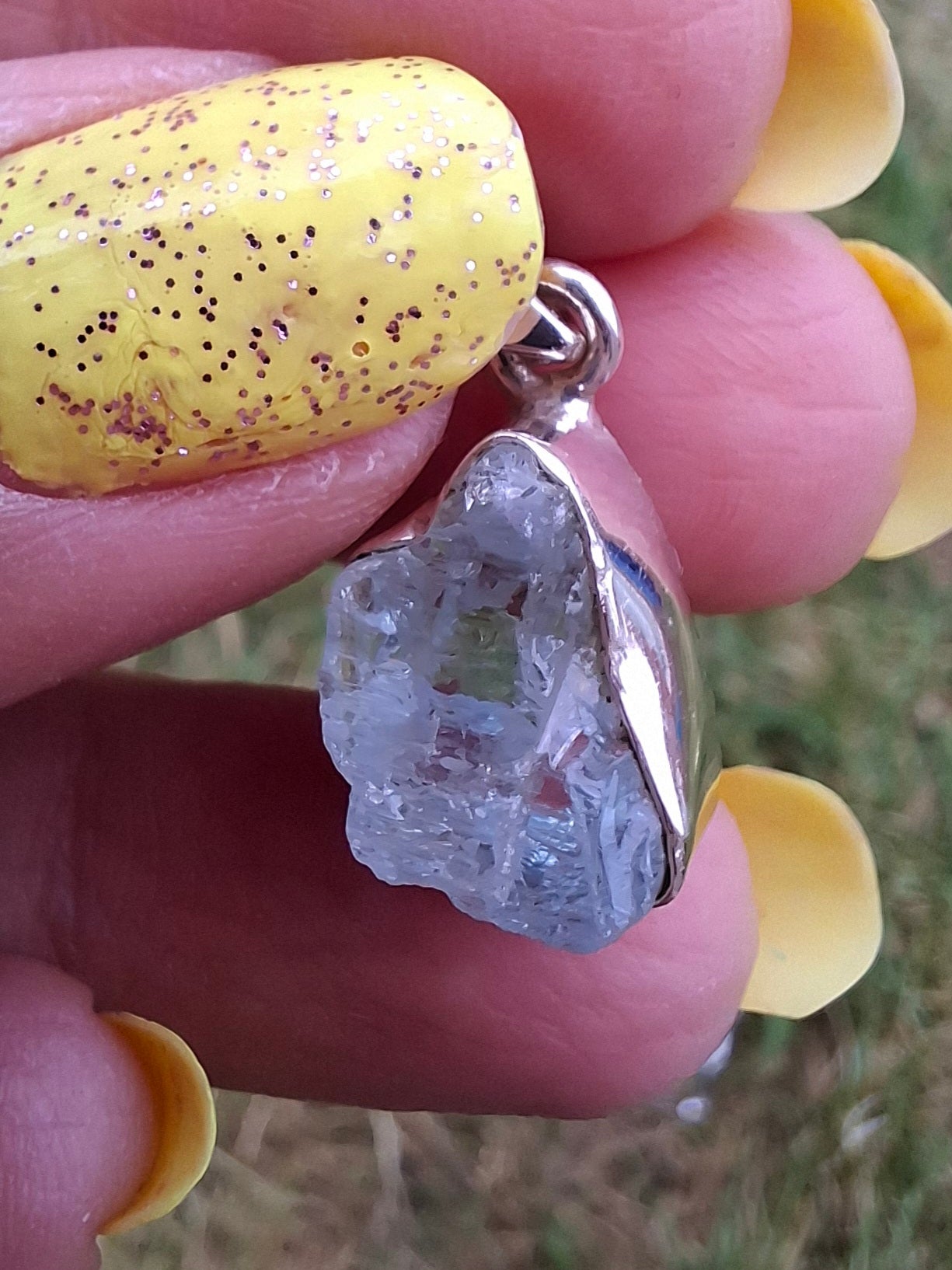 Aquamarine Pendant, 925 Silver, Crystal (Ref: AQ14)