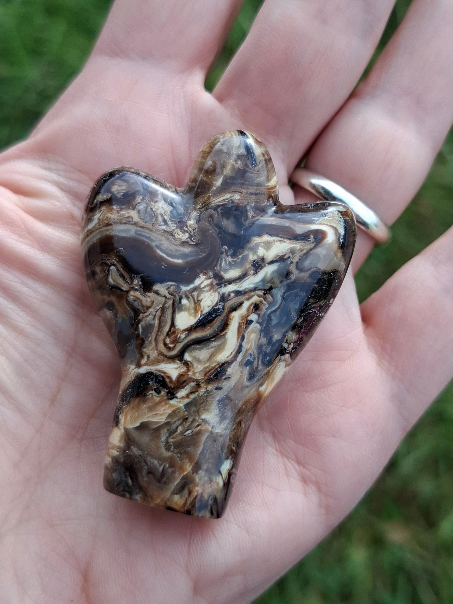 Red Amber Angel, 15.65g, Carving, Fossil (Ref: AA4)