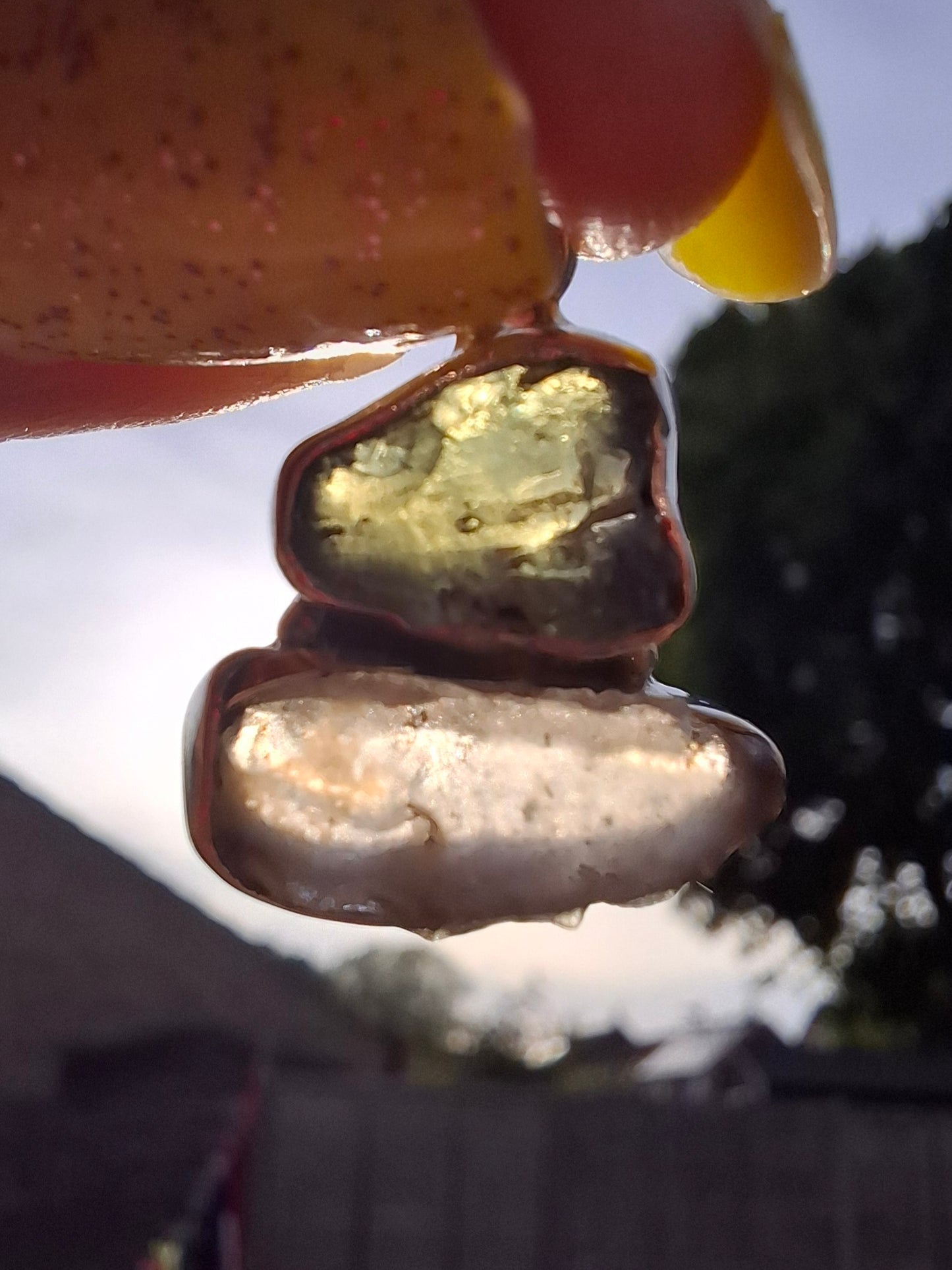 Moldavite & Libyan Desert Glass Pendant, 925 Silver, Tektite (Ref: MLP11)