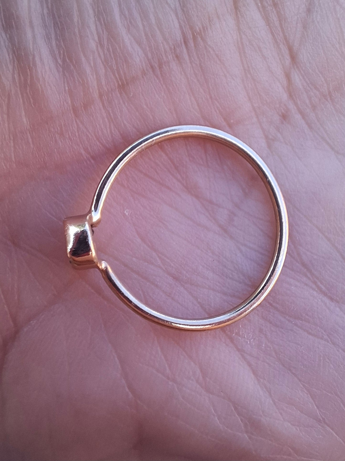 Moldavite Ring,14K GOLD Plated, size large O, Tektite (Ref: R344)