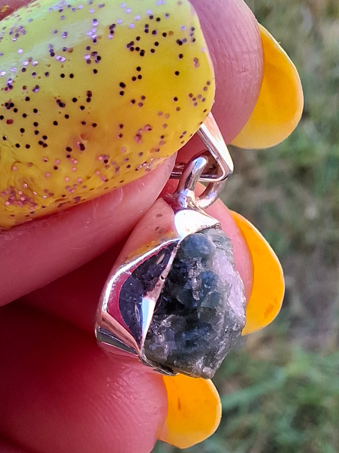 Green Tourmaline Pendant, 925 Silver, Crystal (Ref: GT3)