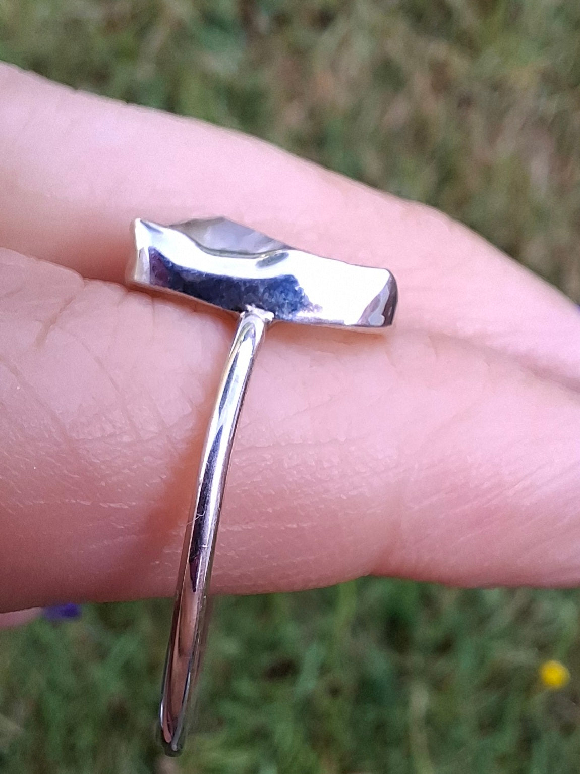 Libyan Desert Glass Ring, size large W, 925 Silver, Tektite (Ref: LR63)
