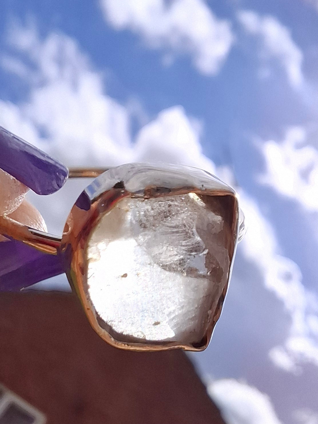 Libyan Desert Glass Ring, size large U, 925 Silver, Tektite (Ref: LR53)