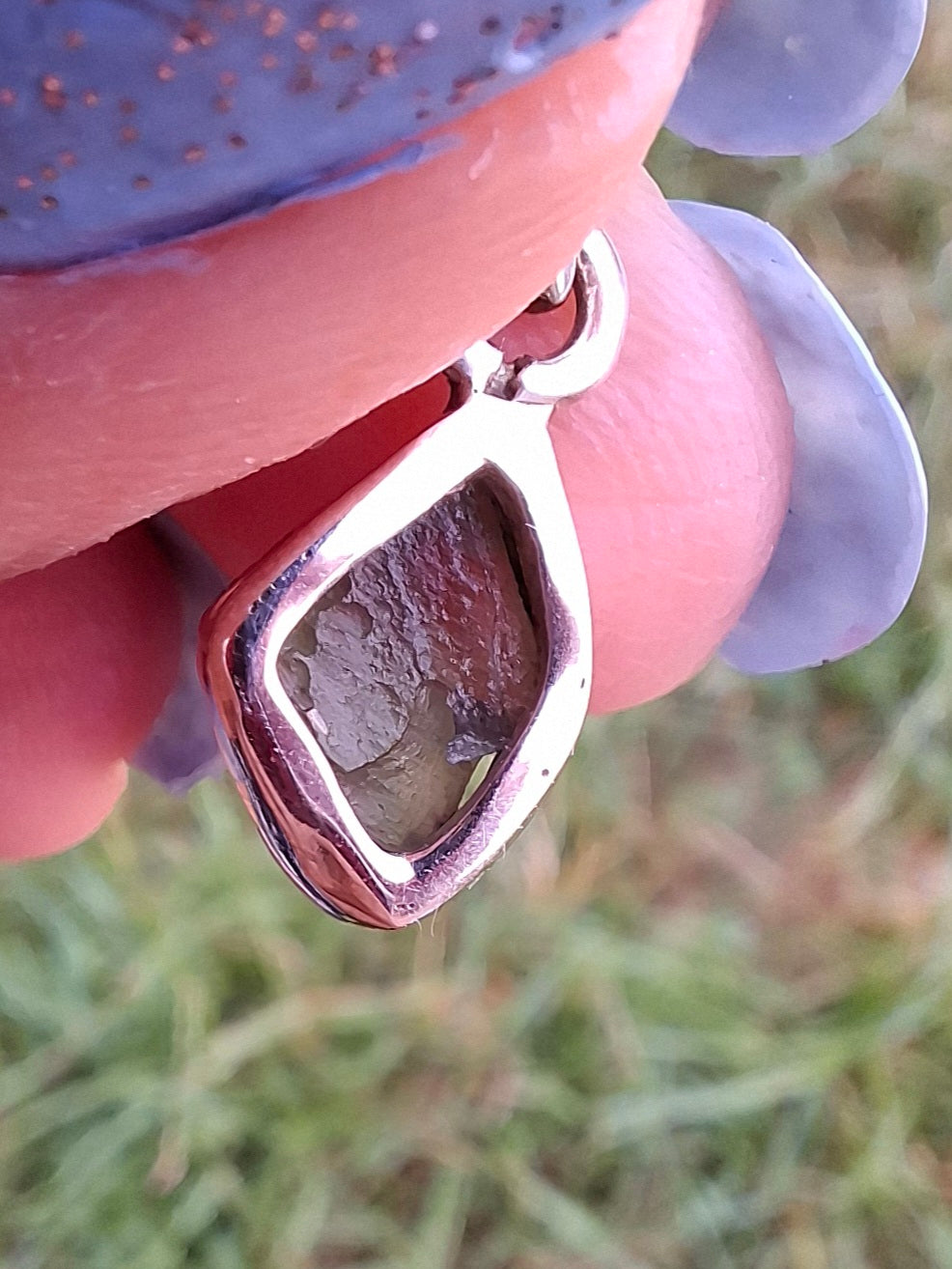 Moldavite Pendant, 925 Silver, Tektite (Ref: P52)