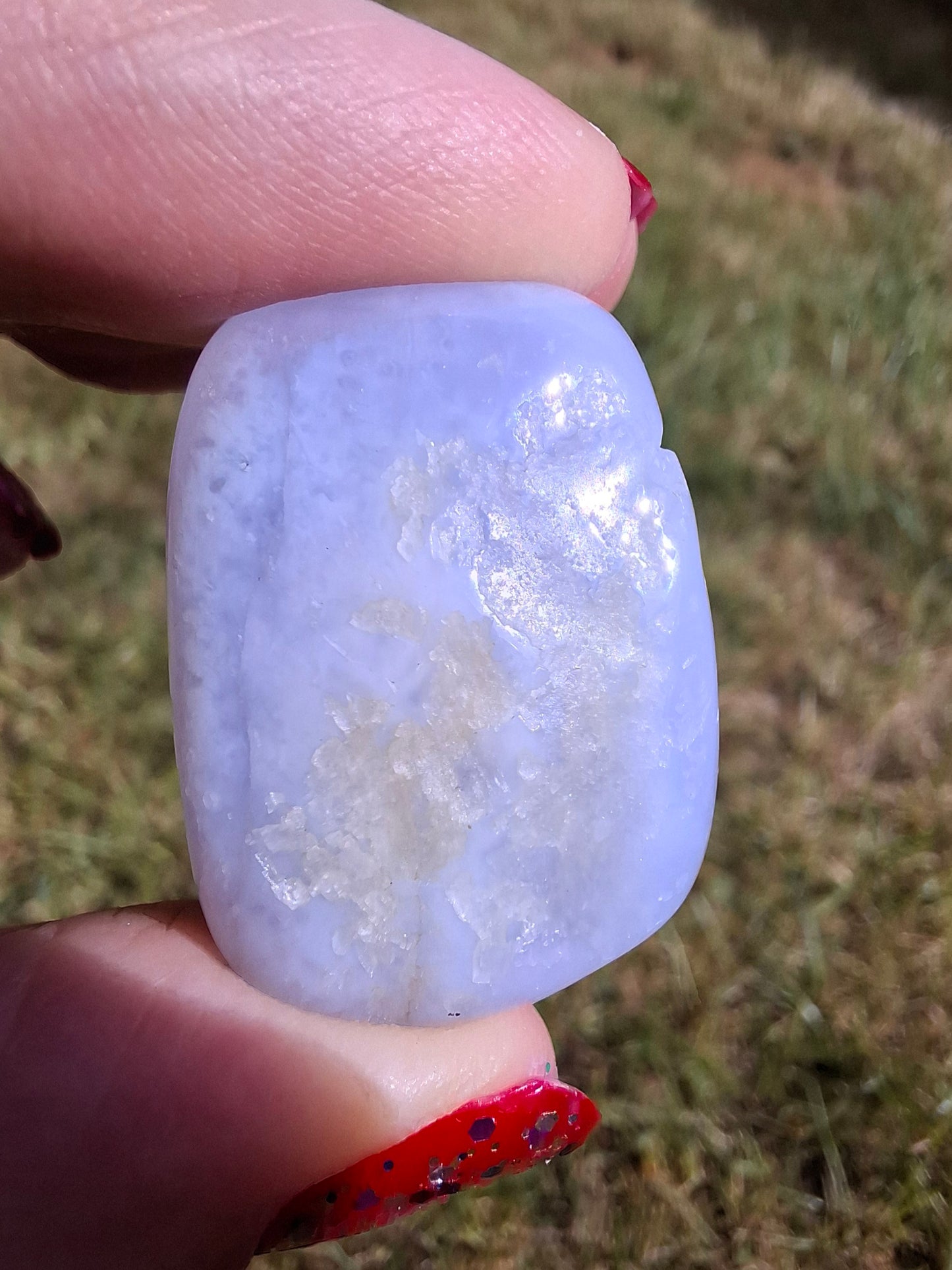Blue Lace Agate, Tumble Stone, Crystal (Ref: T142)