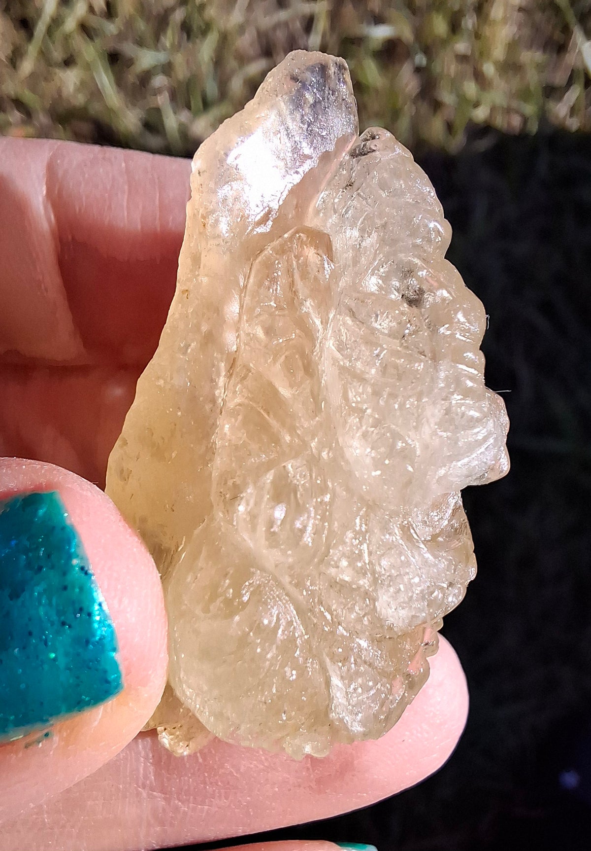 Libyan Desert Glass GANESHA carving, 18.39g, Tektite (Ref: Ganesha3)