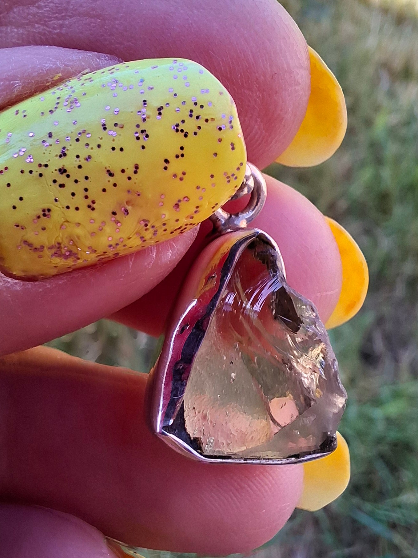 Libyan Desert Glass Pendant, 925 Silver, Tektite (Ref: LP101)