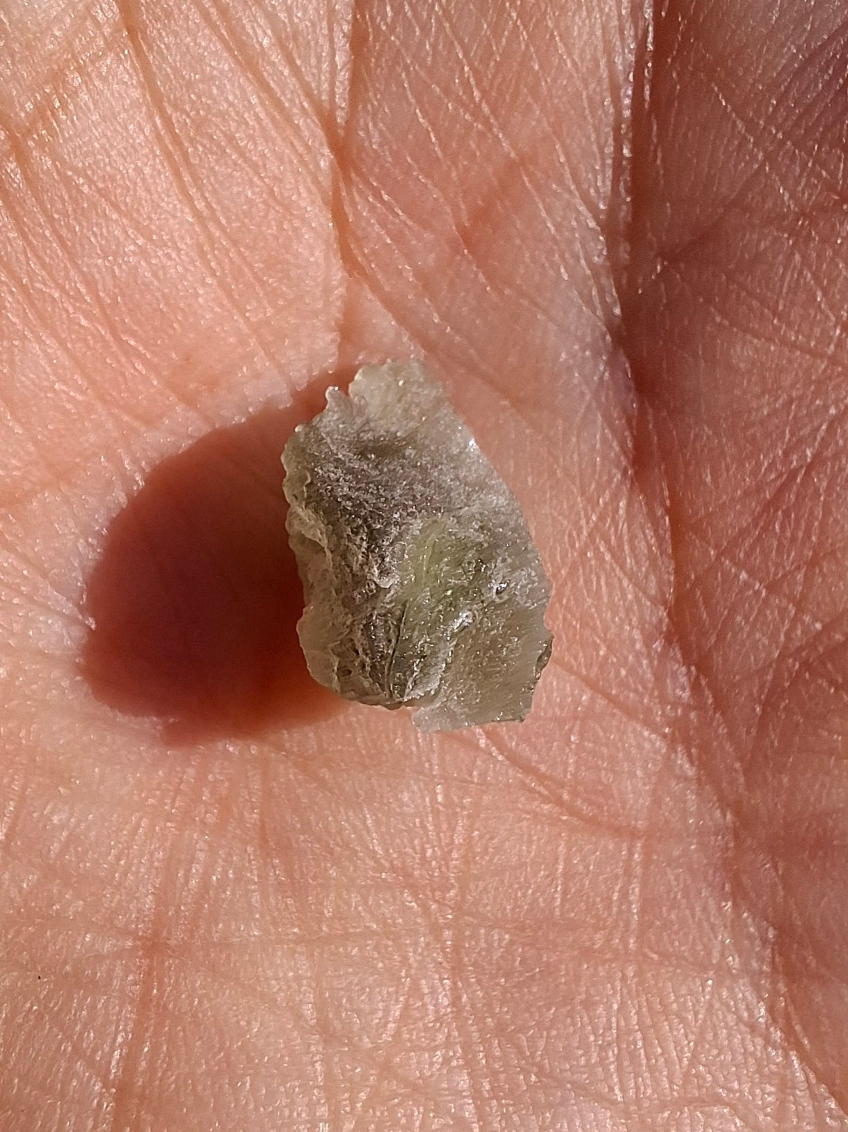 Moldavite Piece, SNOWFLAKE, FROSTED, BRUSNA, 0.50g, Tektite (Ref: 1498)