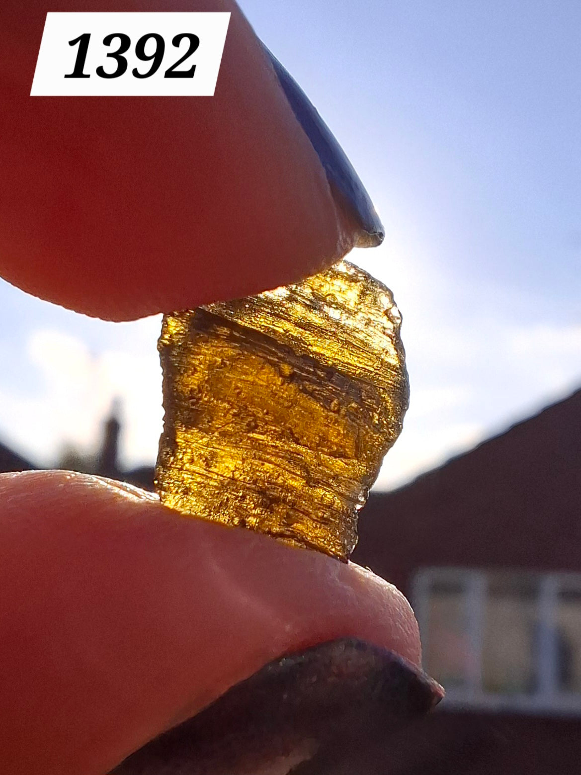 Moldavite Piece, 0.87g, Tektite (Ref: 1392)