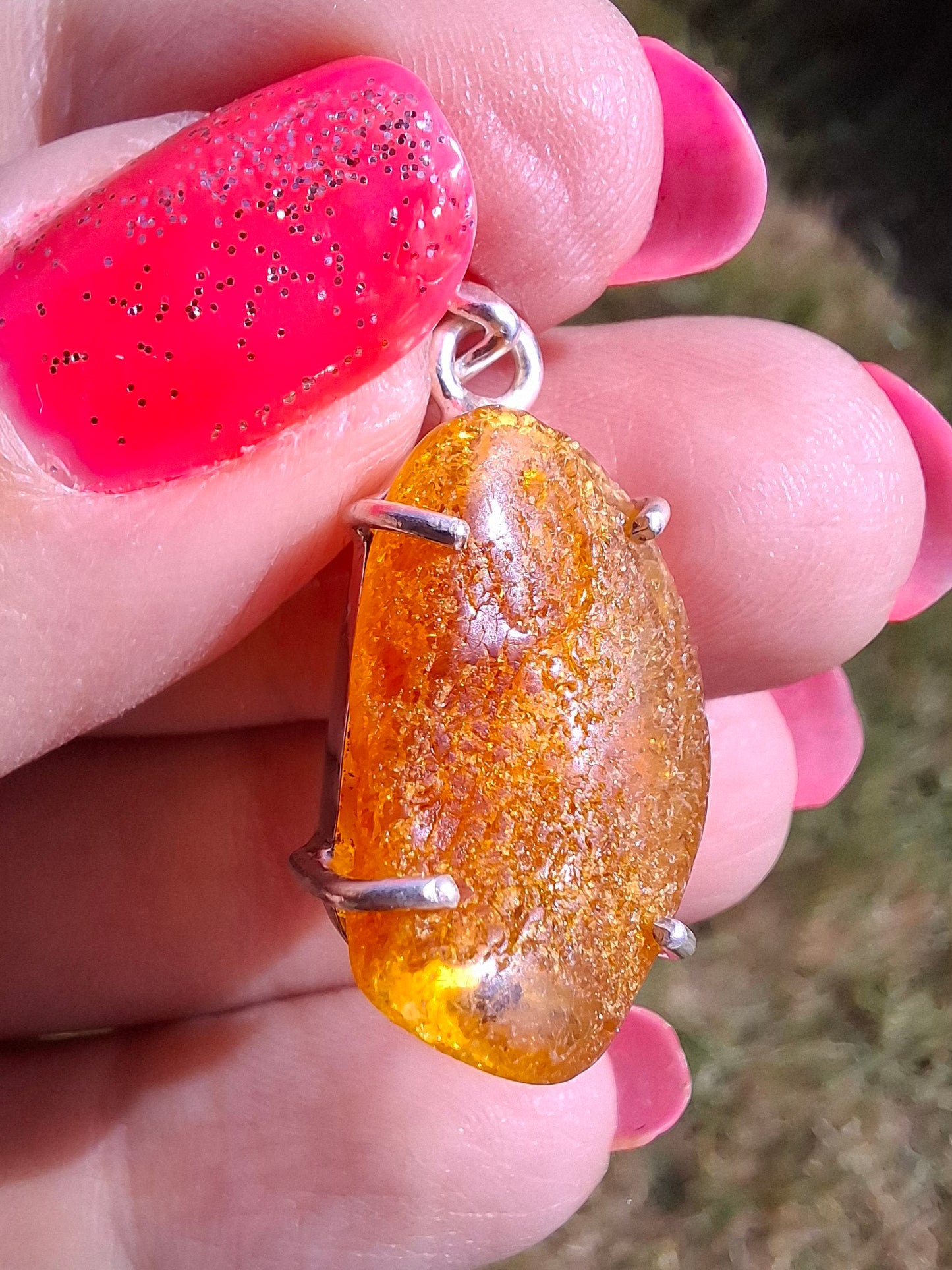 Baltic Amber Pendant, 925 Silver, Fossil (Ref: AP11)