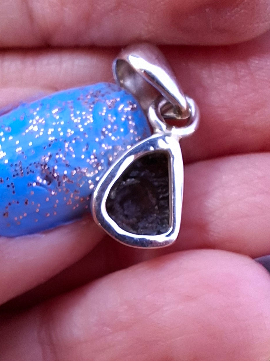 Moldavite Pendant, 925 Silver, Tektite (Ref: P37)