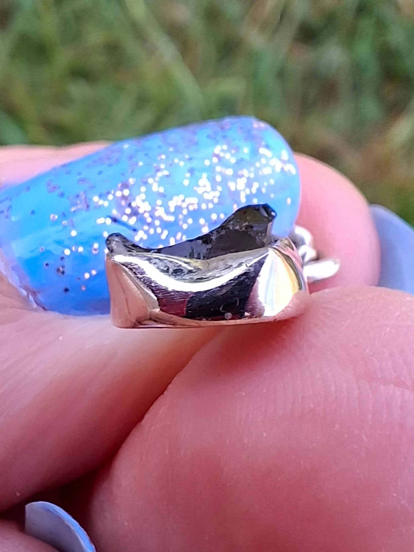 Moldavite Pendant, 925 Silver, Tektite (Ref: P30)