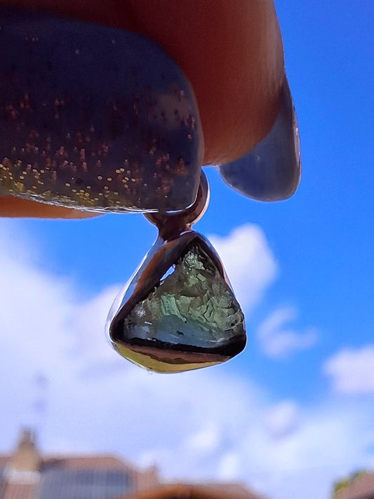 Moldavite Pendant, 925 Silver, Tektite (Ref: P83)