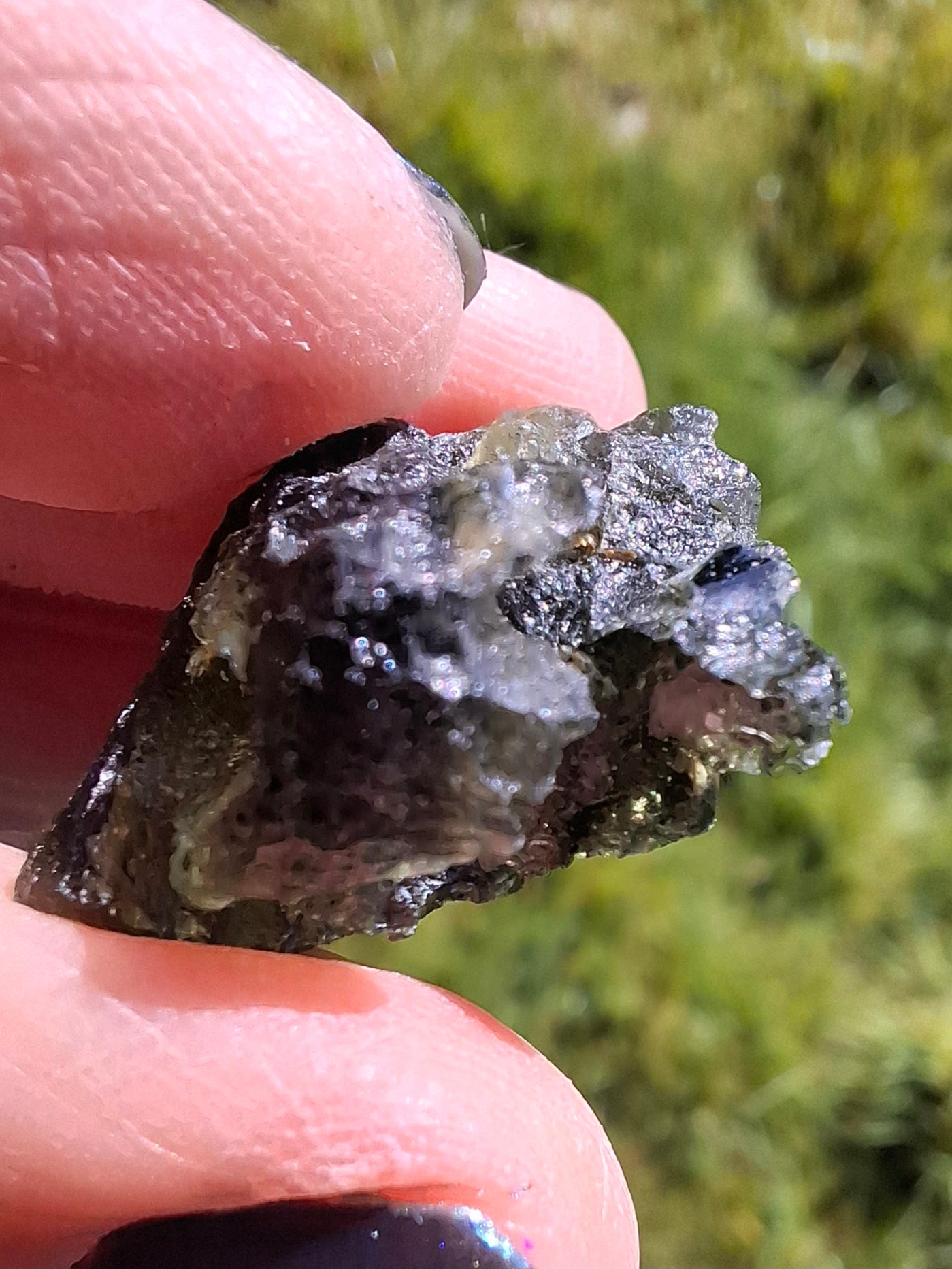 Moldavite Piece, NESMEN, 6.92g, Tektite (Ref: 1375)