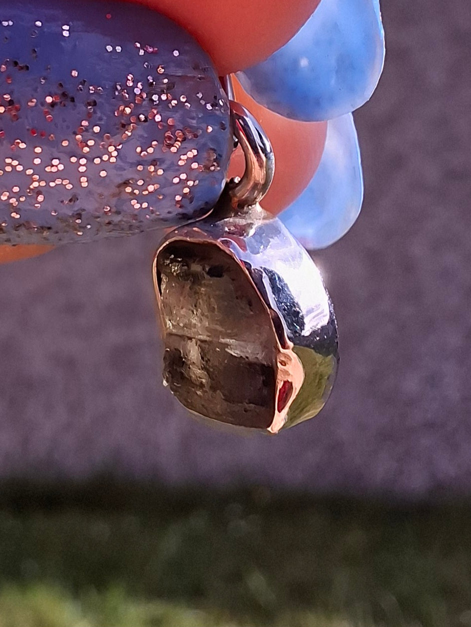 Moldavite Pendant, 925 Silver, Tektite (Ref: P44)