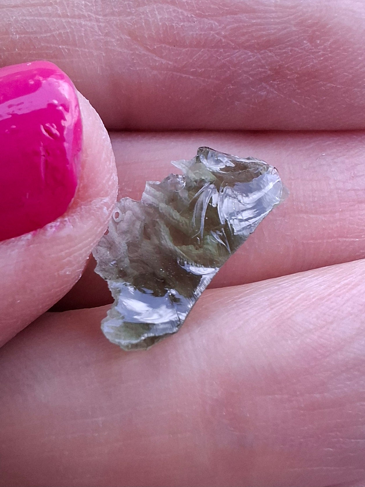 Moldavite Piece, SNOWFLAKE, FROSTED, BRUSNA, 0.44g, Tektite (Ref: 1497)