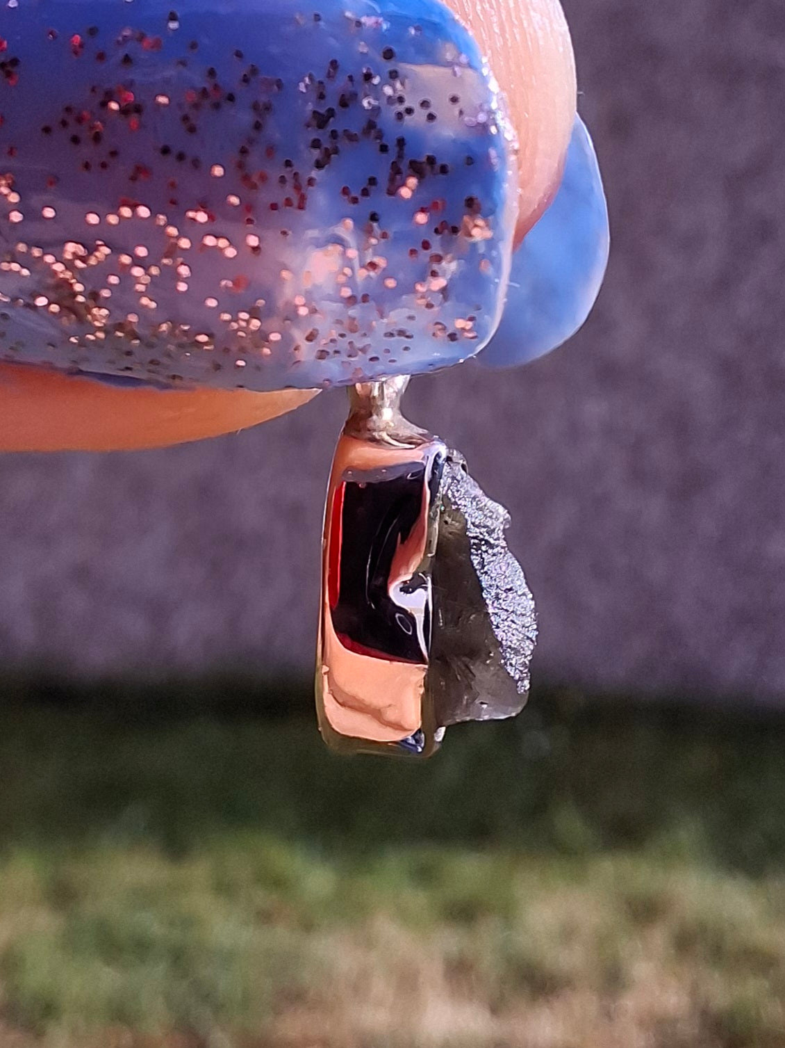 Moldavite Pendant, 925 Silver, Tektite (Ref: P36)