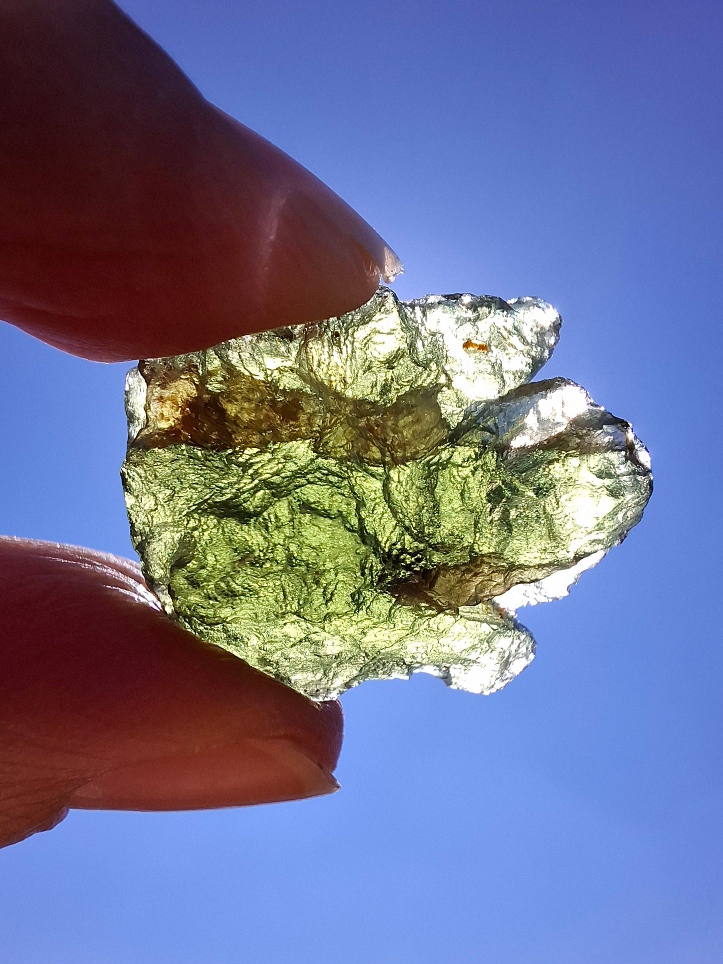 Moldavite Piece, NESMEN, 6.92g, Tektite (Ref: 1375)