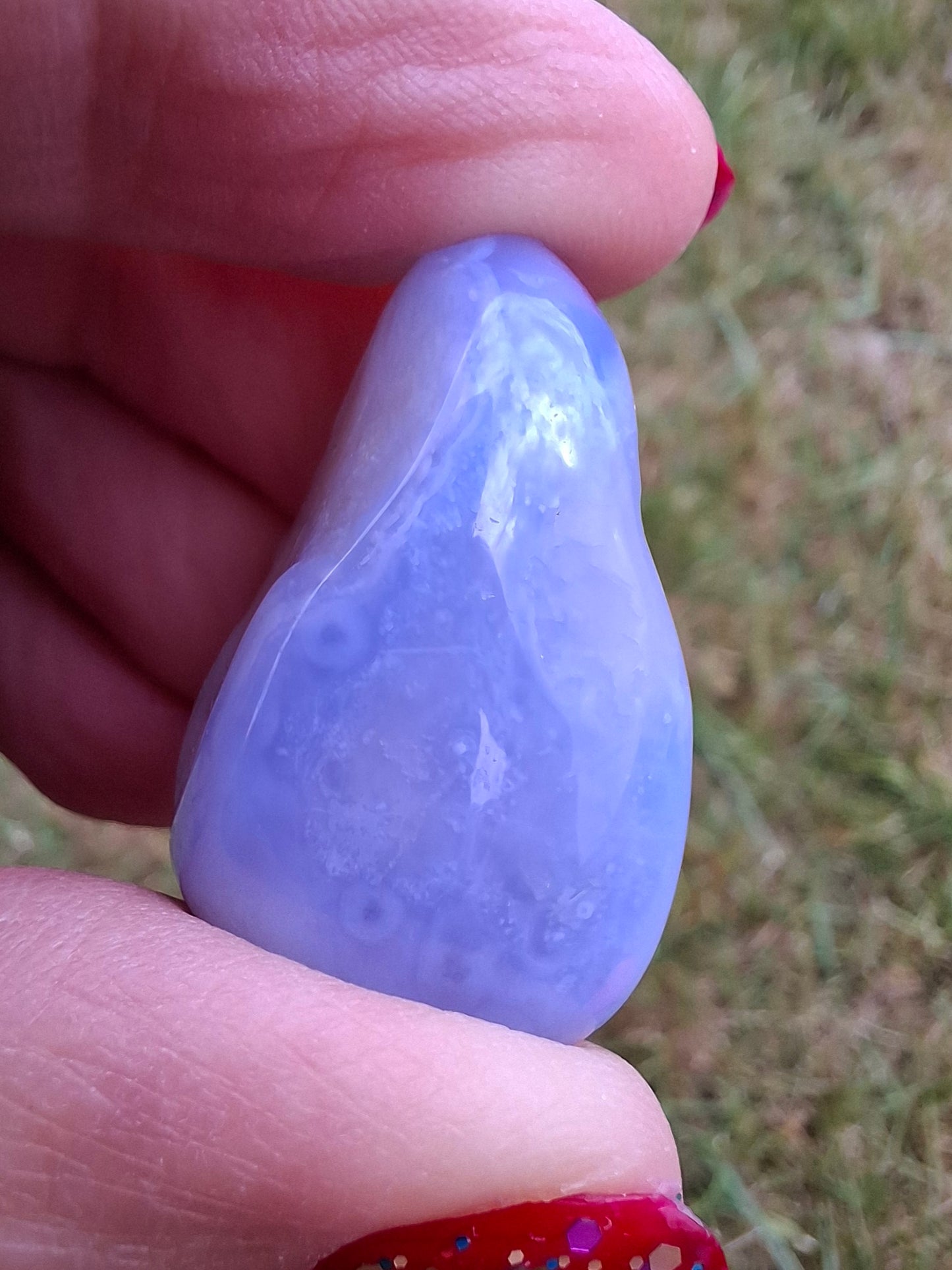 Blue Lace Agate, Tumble Stone, Crystal (Ref: T139)