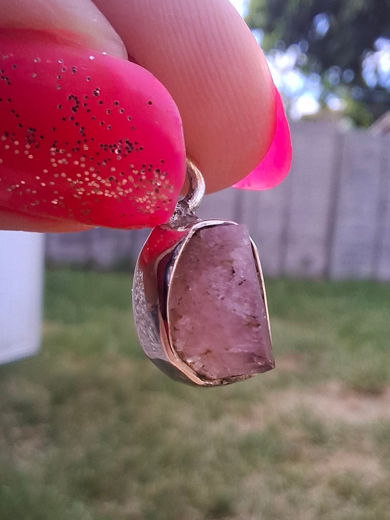 Pink Tourmaline Pendant, 925 Silver, Crystal (Ref: PT90)