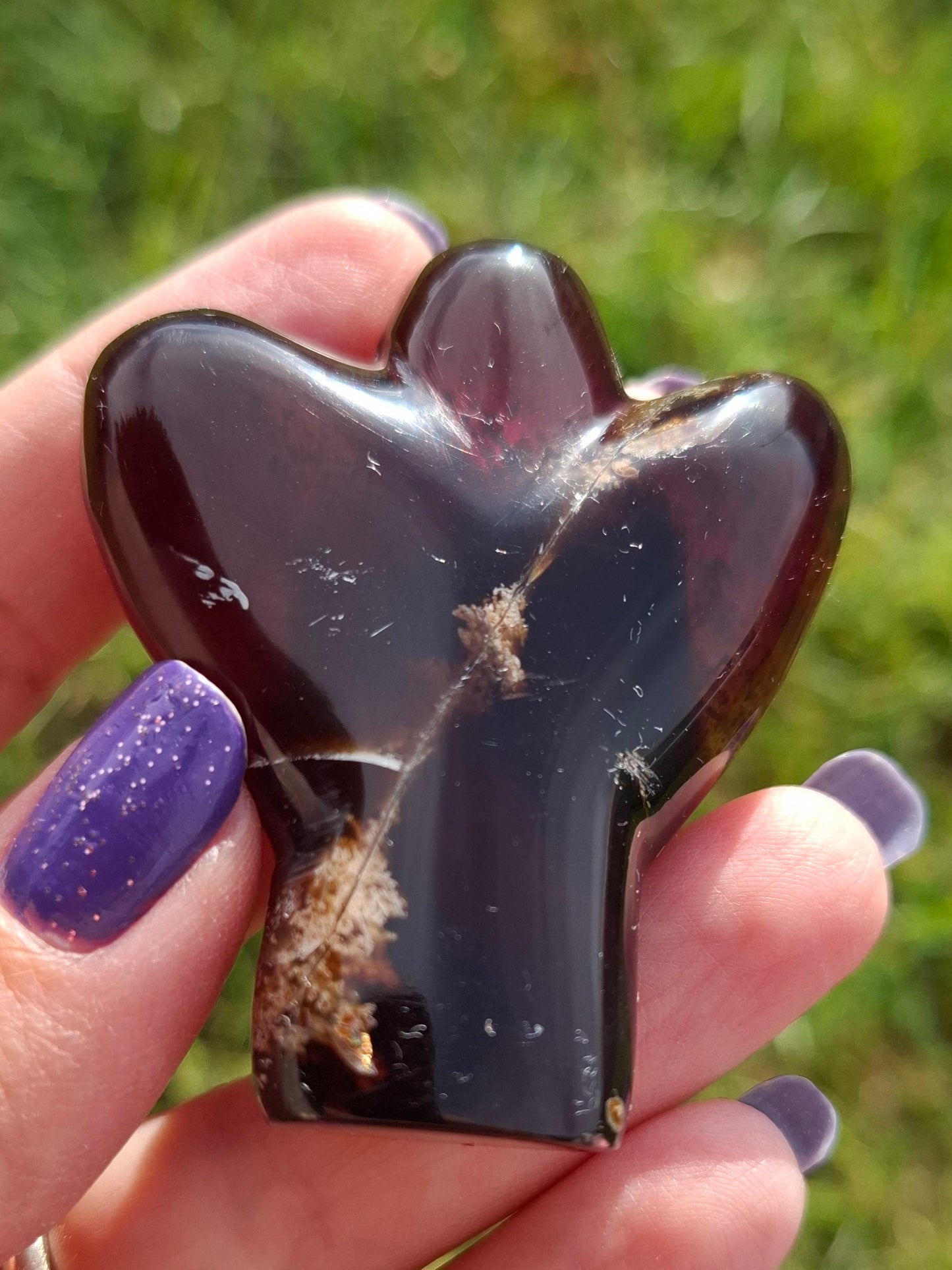 Red Amber Angel, 26.36g, carving, Fossil (Ref: AA1)