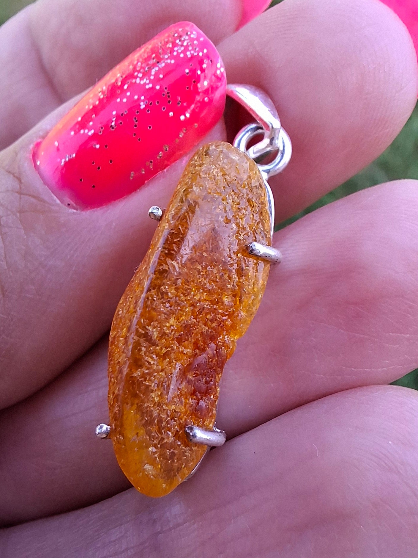 Baltic Amber Pendant, 925 Silver, Fossil (Ref: AP3)