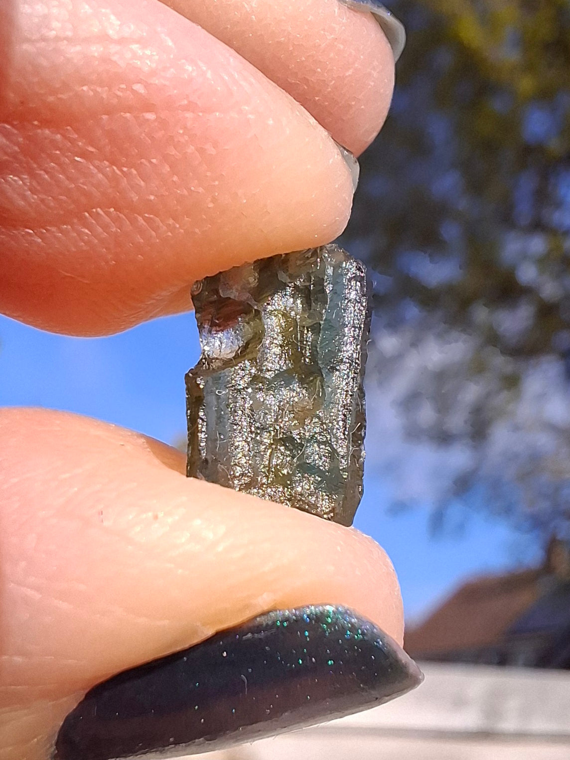 Moldavite small Piece, 0.42g, Tektite (Ref: 1386)