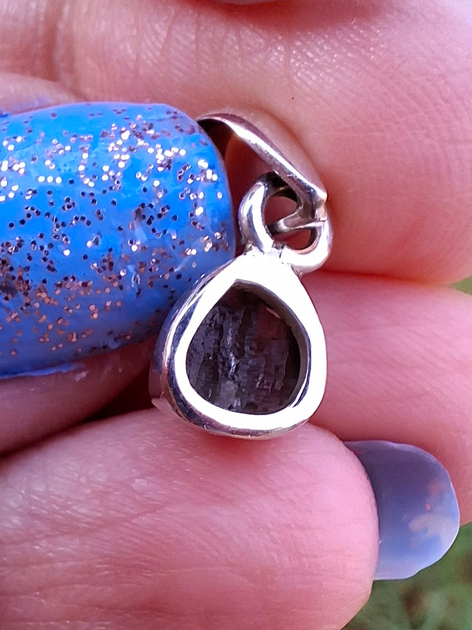 Moldavite Pendant, 925 Silver, Tektite (Ref: P50)