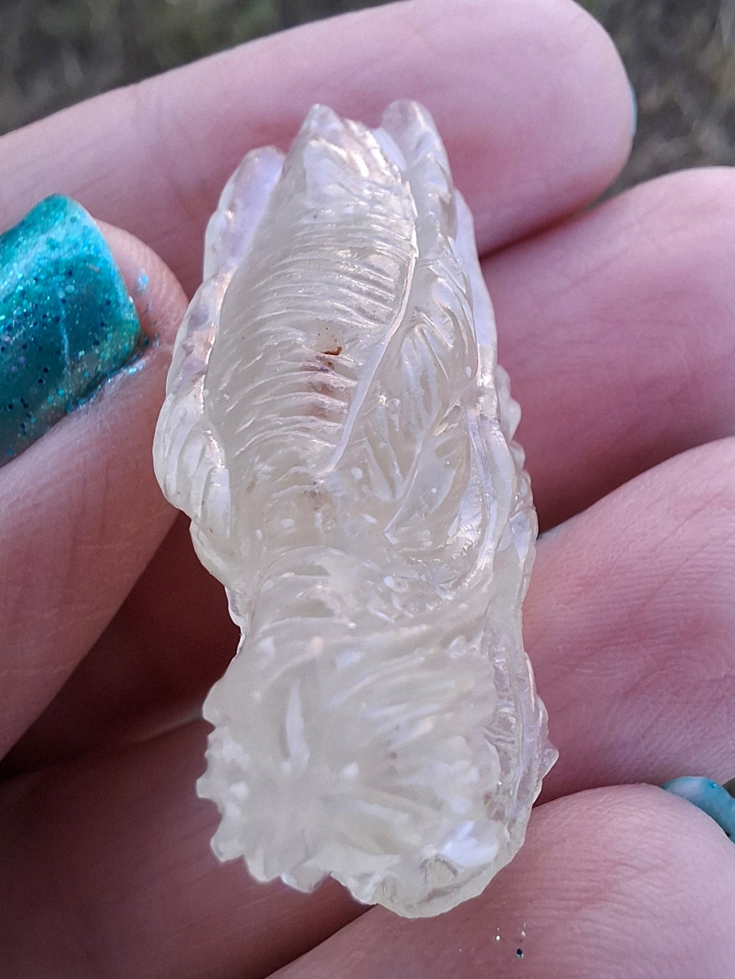Libyan Desert Glass DRAGON HEAD carving, 9.66g, Tektite (Ref: Dragon 3)