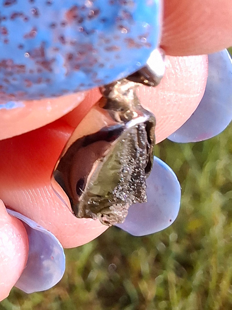 Moldavite Pendant, 925 Silver, Tektite (Ref: P55)