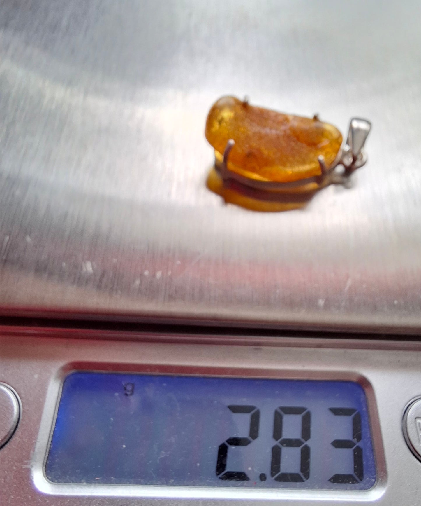 Baltic Amber Pendant, 925 Silver, Fossil (Ref: AP11)