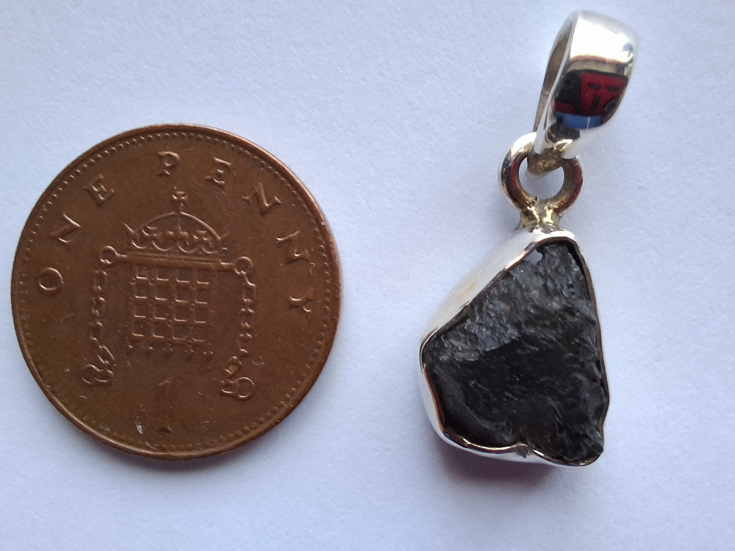 Moldavite Pendant, 925 silver, Tektite (P5)