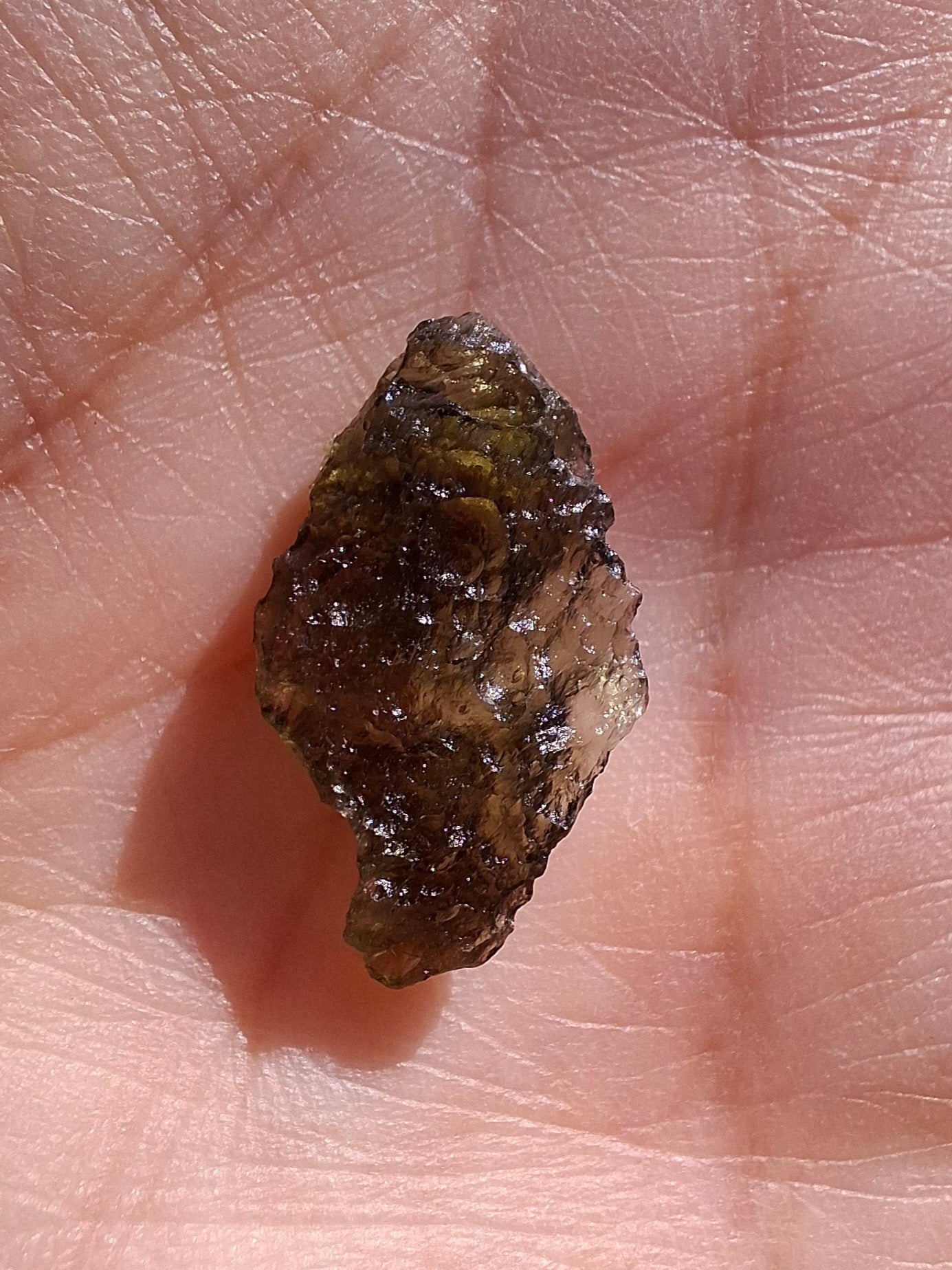Moldavite Piece, 0.98g, Tektite (Ref: 1427)