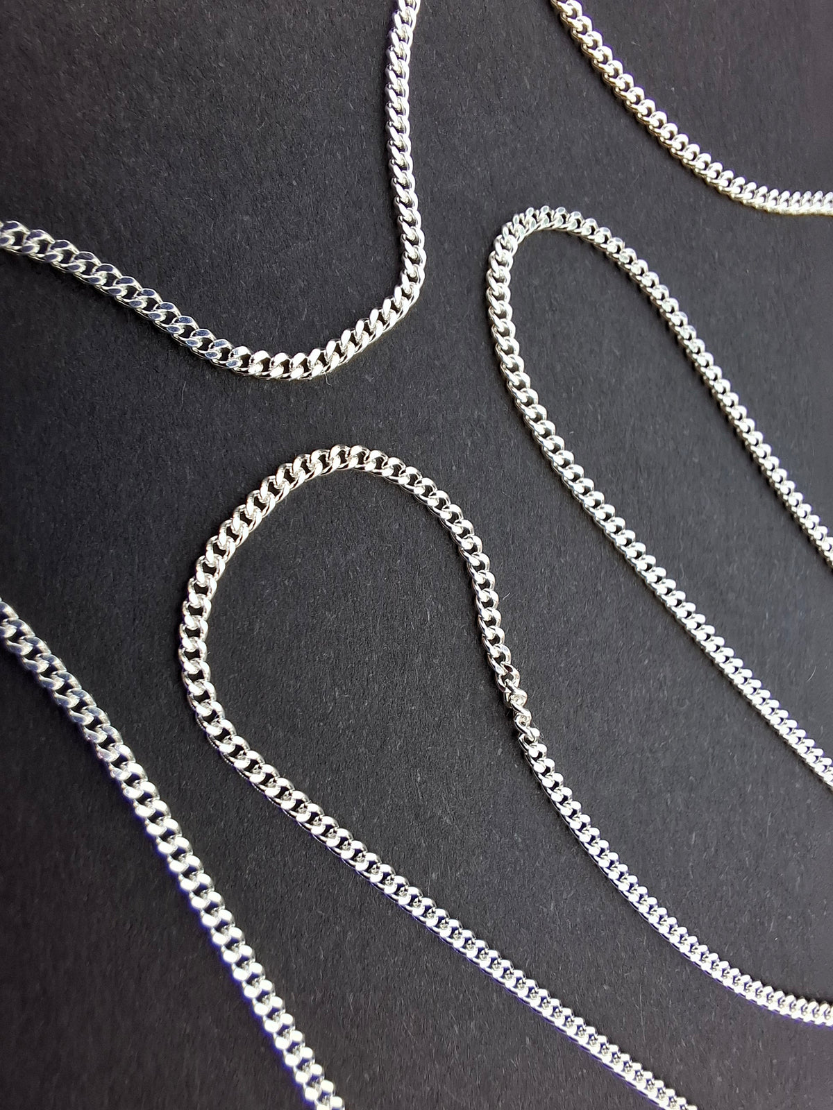 Curb Diamond cut, 1.2mm, 18 inch, 925 Silver CHAIN (Ref: chain-5)