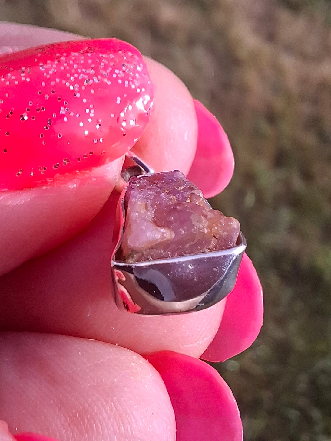 Pink Tourmaline Pendant, 925 Silver, Crystal (Ref: PT88)