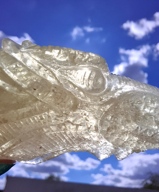 Libyan Desert Glass DRAGON HEAD carving, 48.11g, Tektite (Ref: Dragon4)
