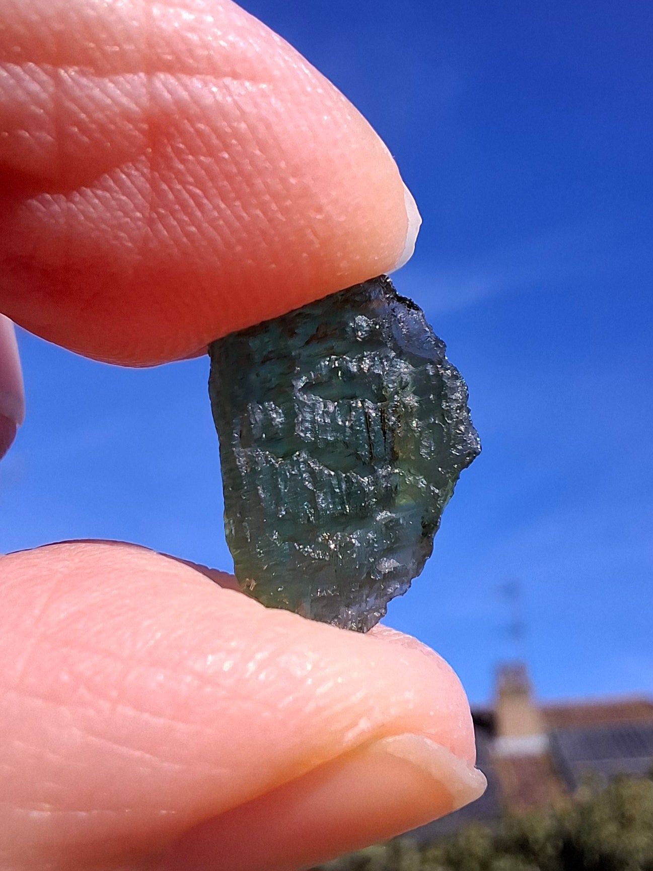 Moldavite Piece, 0.96g, Tektite (Ref: 1330)
