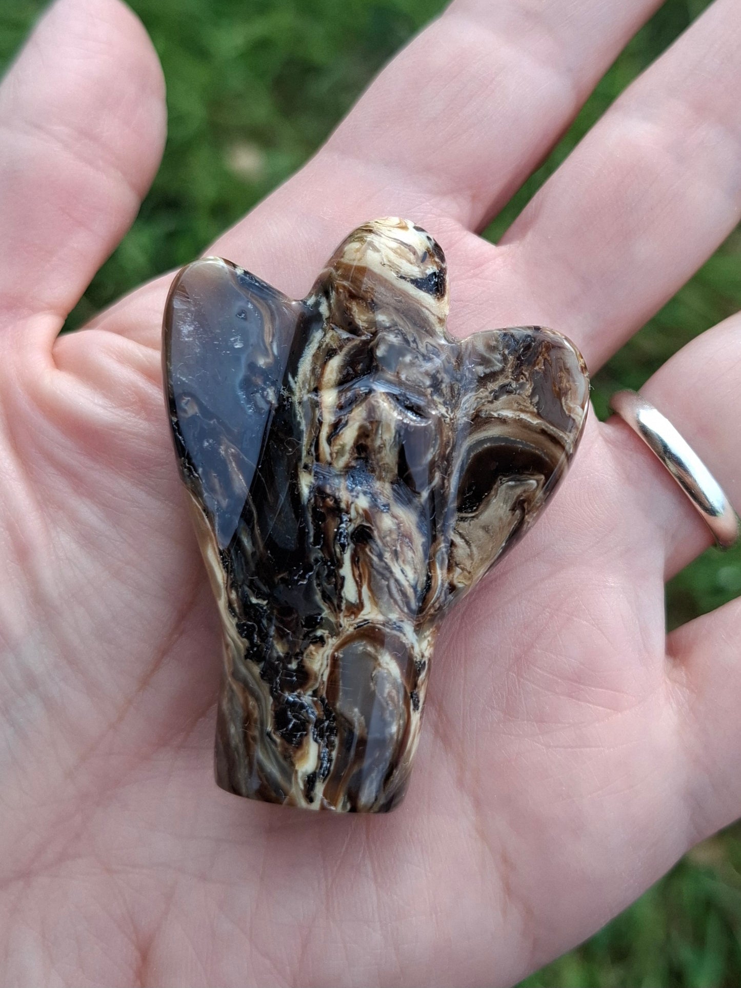 Red Amber Angel, 15.65g, Carving, Fossil (Ref: AA4)