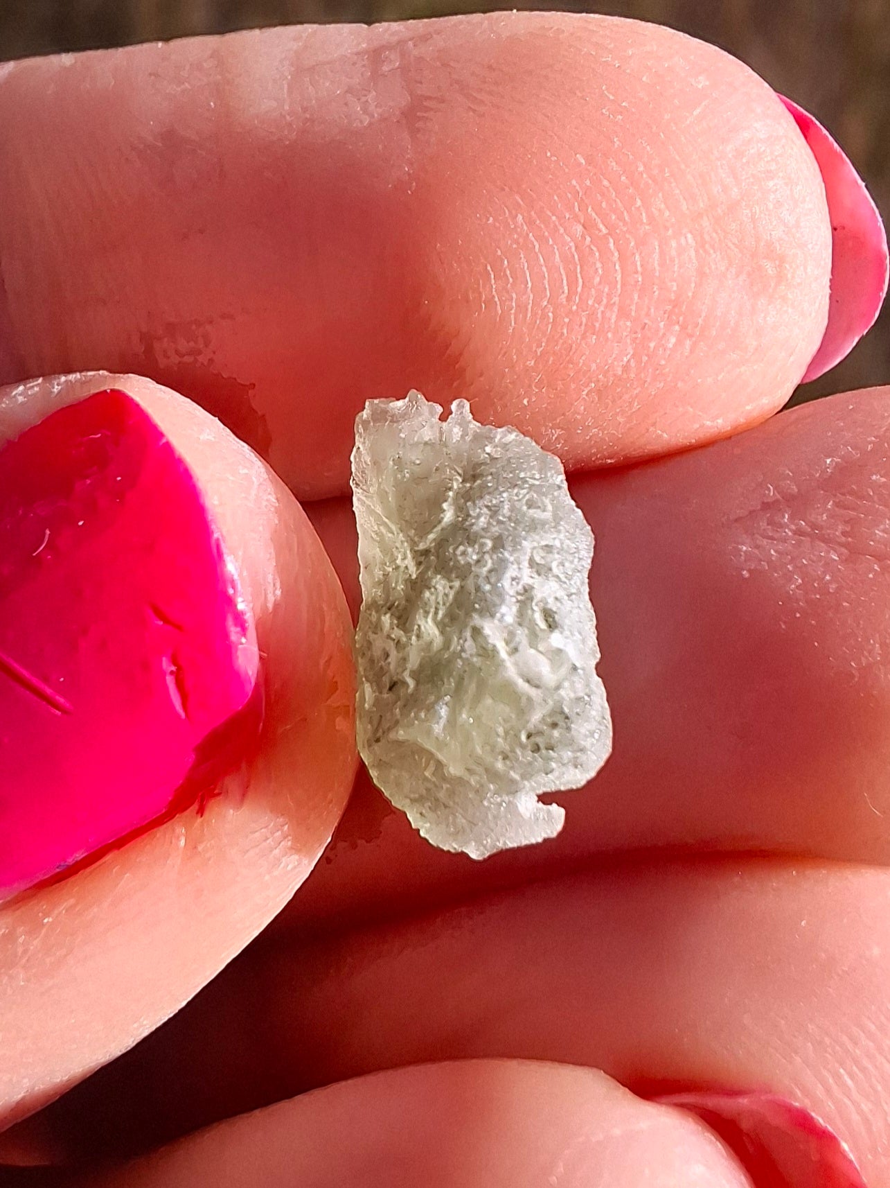Moldavite Piece, SNOWFLAKE, FROSTED, BRUSNA, 0.50g, Tektite (Ref: 1498)