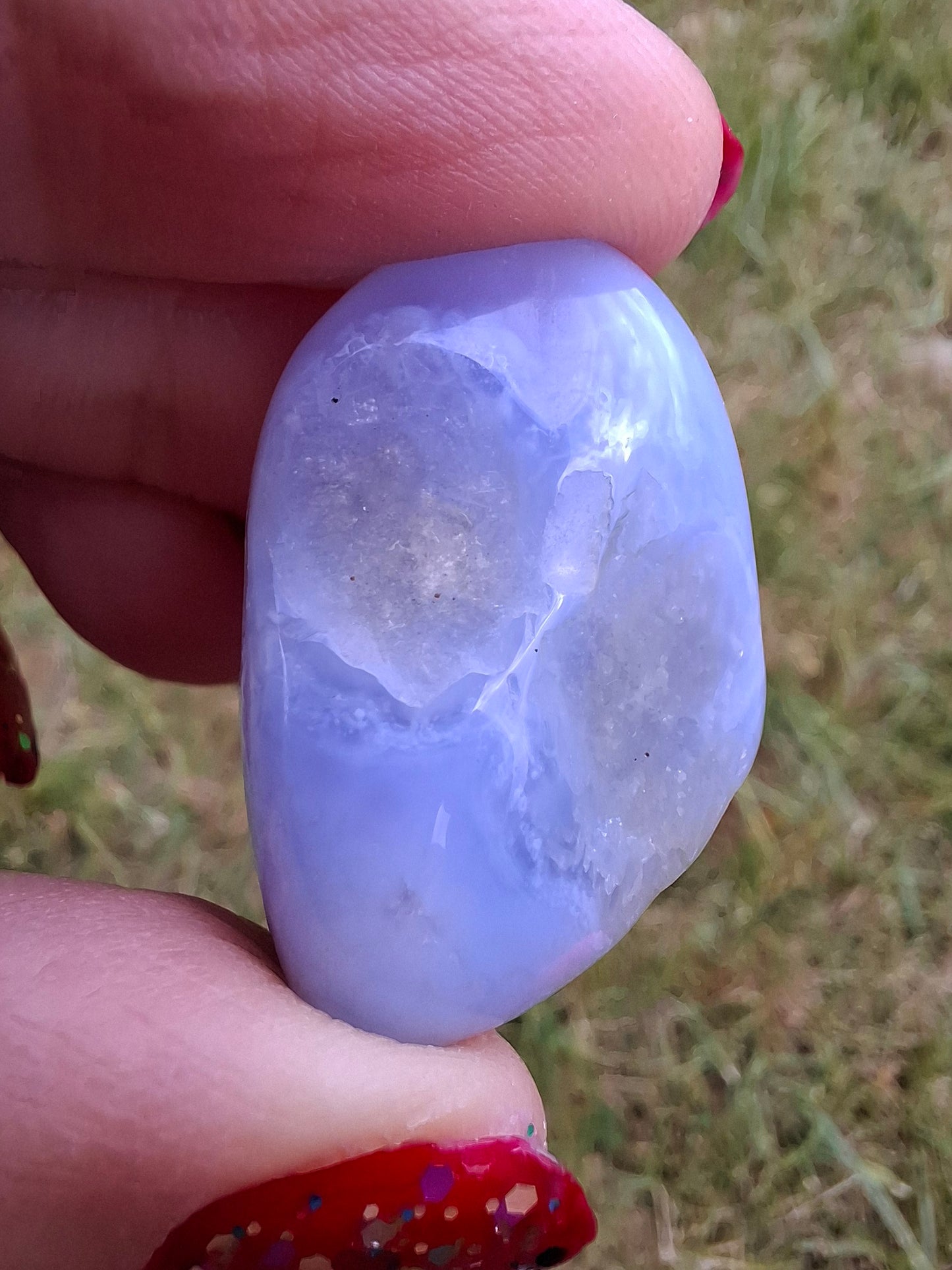 Blue Lace Agate, Tumble Stone, Crystal (Ref: T139)