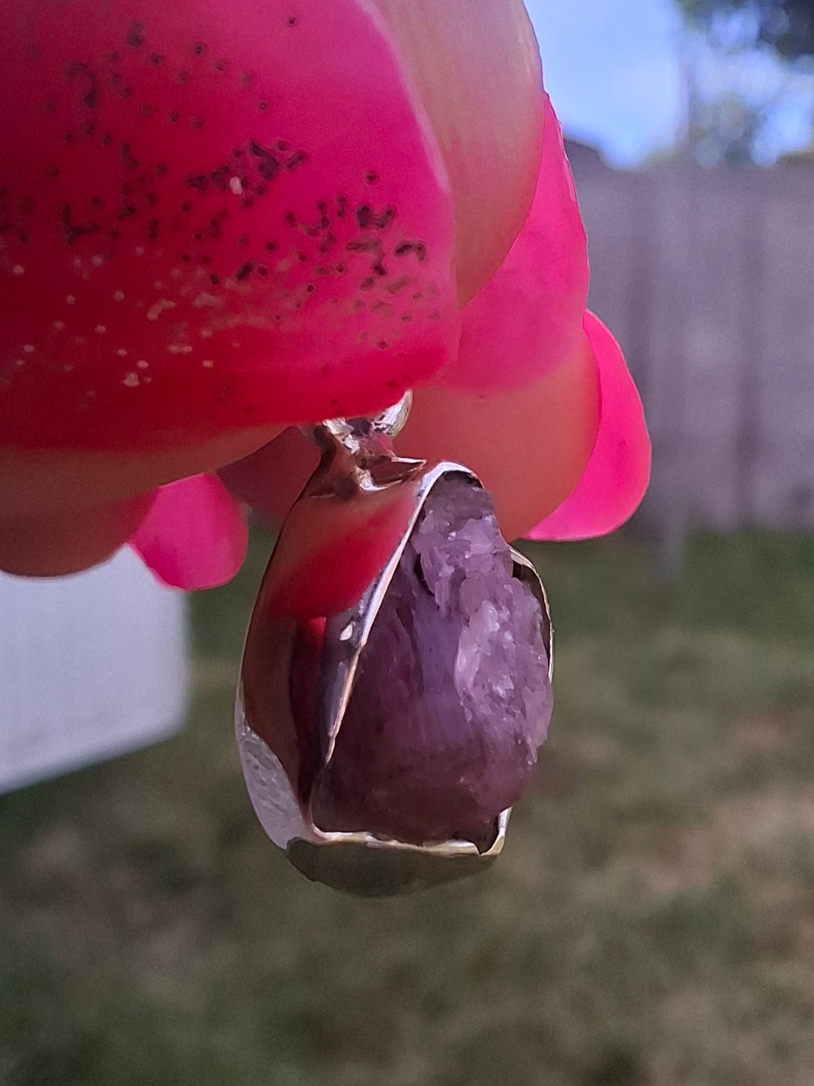 Pink Tourmaline Pendant, 925 Silver, Crystal (Ref: PT73)
