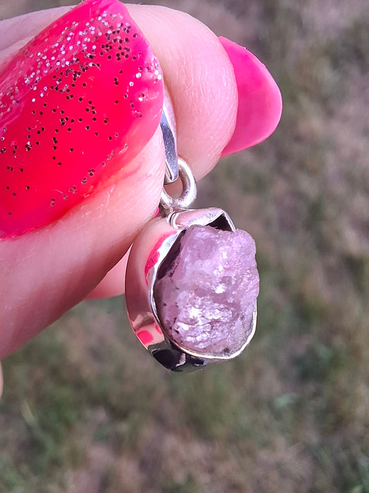 Pink Tourmaline Pendant, 925 Silver, Crystal (Ref: PT85)