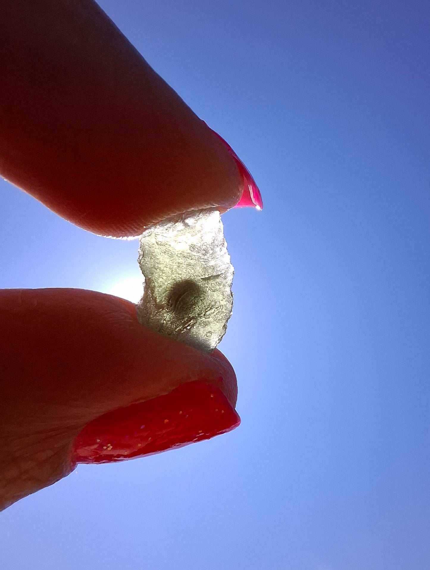 Moldavite Piece, SNOWFLAKE, FROSTED, BRUSNA, 0.50g, Tektite (Ref: 1498)